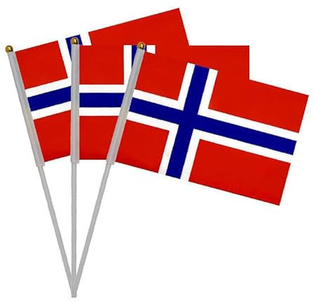 20 Piezas de Banderas de manivela de Noruega para el día Nacional, Noruega Mini Bandera portátil, Bandera Noruega, Pequeña Bandera Noruega, Mini Bandera Noruega,