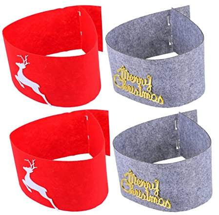 DIKACA 4 Stück Weihnachtsbaumrock Weihnachtsbaum Unten Korb Baumkragen Weihnachtsbaumschürze Weihnachtsbaumhalsbänder Weihnachtsbaumbasisdeckelkorb Baumkorb Runden Hirsch Baum Vlies