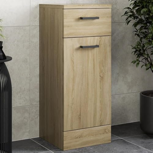 Affine® Bathroom Laundry Unit Cabinet 300mm Oak Effect Soft Close Drawer Door Furniture