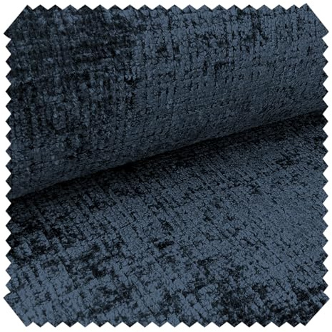 novely® CRETA Glänzender Chenille-Polsterstoff, Robuster Möbelstoff, Schwer Entzündbarer Bezugsstoff, Pflegeleichte Meterware 1lfm | Farbe: 79 Navy Dunkelblau