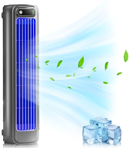 Outfany Cooling Ace, Tragbare Klimaanlage Kühlventilator, Luftkühler Leise mit 3 Geschwindigkeiten, Aufladbar Desktop Klimaanlage Ventilator für Büro, Zimmer (Grau)