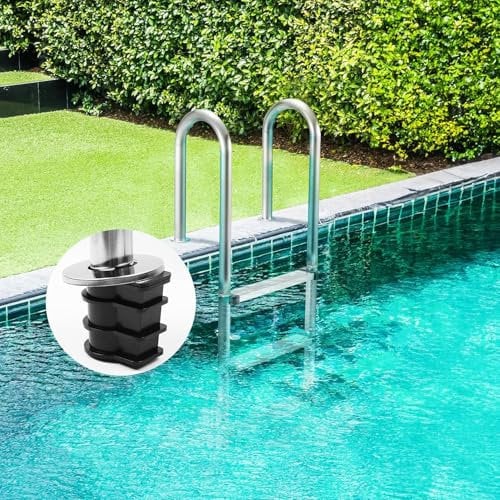 BOTOWI Swimming Pool Ladder for Inground Pools, 4 Tread In-Ground 304 Stainless Steel Pool Step with Non-Slip Integrated Pedal, Easy Assembly and Climbing