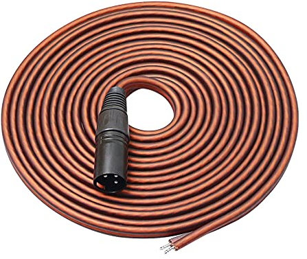 Stroagymoon XLR Speaker Cable, Speaker Bare Wire to XLR Plug Gold Plated XLR 3 Pin Male Connector Replacement Audio Cable Open End