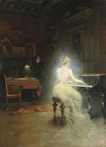 NAAYRASA Berühmte Gemälde Bild auf Leinwand Berühmte Leinwand Drucken Spirite Von George Roux Abstrakte Wandkunst für Wohnzimmerdekoration 60x90cm