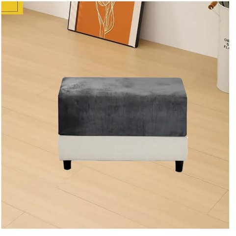 ILiemao Bezug Hocker Quadratisch/Rechteckig 30x40/60x70/100x120 cm Hocker überzug Schonbezug Bezug für Fußhocker Stretch Ottomane Abdeckung Hockerabdeckung(G20,100-120 cm/39-47 in)