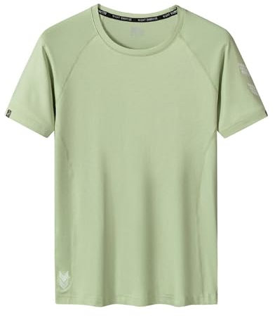 Kurzarm Herren Base Shirt Herren Casual T-Shirt Herren Klassisch Poloshirt Herren Einfarbig T-Shirt Herren Mode Trend Druck T-Shirt Herren E-Light Green 3XL