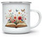 MAXIKIWI Langlebige Emaille-Kaffee- oder Tee-Camping-Tasse für drinnen und draußen, Buchliebhaber, 350 ml