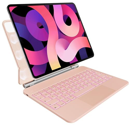 nimin Teclado para iPad Air 11 2024 (M2), iPad Air 5ª/4ª Gen y iPad Pro 11 (4ª/3ª/2ª/1ª Gen) con Diseño Magnético Flotante, Panel Táctil Multi-Touch, 7 Colores Retroiluminados