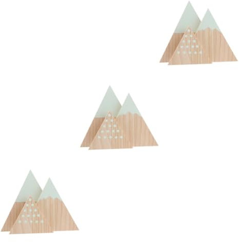 PRETYZOOM 9 Pz Decorazione in Legno Ornamento di Montagna di Neve Arredamento della casa Decorazioni scrivania Ornamento di Montagna di Simulazione Ornamento Triangolare di Legno Green