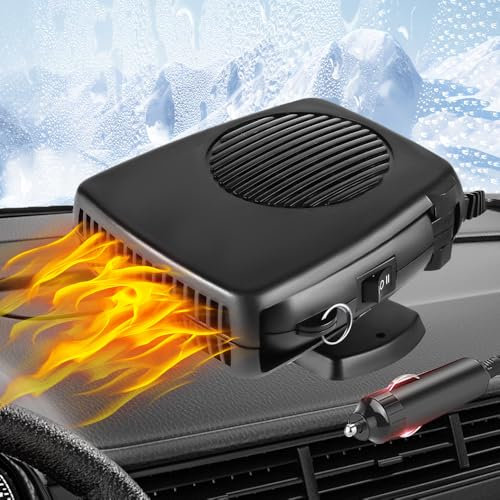Afenau Car Heater 12v, 12v Heater for Campervan, Portable Car Heater, 2 in 1 Fast Cooling/Heating Cigarette Lighter, Car Heater Fan for Car Defroster Windshield Fast Defogge