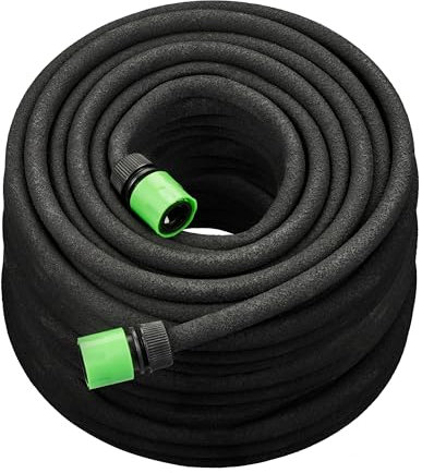 Relaxdays Tropfschlauch, Bewässerung, 30 m Perlschlauch, Hochbeet & Heckenbewässerung, Bewässerungsschlauch, schwarz