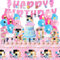 93 Stück Blue Dog Geburtstag Party Dekorationen Einschließlich Luftballons, Cake Toppers, Banner, Tischdecken, Teller, Stroh Becher und Servietten, Hund Dekorationen Kindergeburtstag für Mädchen
