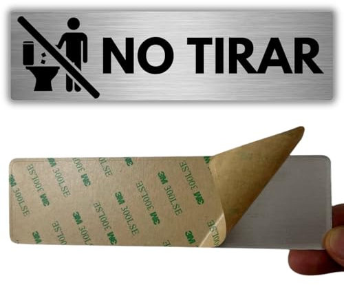 LEIASA | Señal Adhesiva No Tirar - 5x18 cm - Grosor 0.8 mm - Aluminio - Rótulo Prohibido Desechar - Signo No Arrojar - Cartel Adhesivo 3M - Aviso No tirar