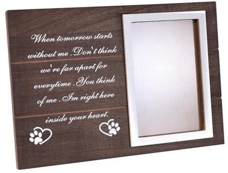 Gosknor Haustier Gedenk Bilderrahmen, 30x20cm aus Holz Erinnerungsgeschenk für Hunde und Katzen Fotorahmen Beileidsgeschenke für Haustiere Gedenkrahmen Geschenke für Hunde und Katzen