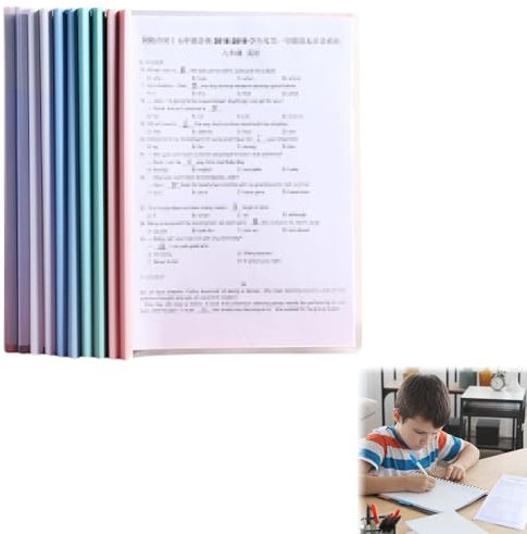 Carpeta De Barra Deslizante,A4 Cubierta De Encuadernación De Informes,Cubiertas De Informe A4,Deslizante Encuadernador,Cubiertas De Informes,para Escuela Oficina Organizador,10 Piezas,Colores Claros