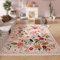 Sedefen Teppich Beige 140x200 cm Kurzflor Blumen Boho Rutschfester Waschbarer Flauschig Teppich Wohnzimmer Schlafzimmer Kinderzimmer Küche