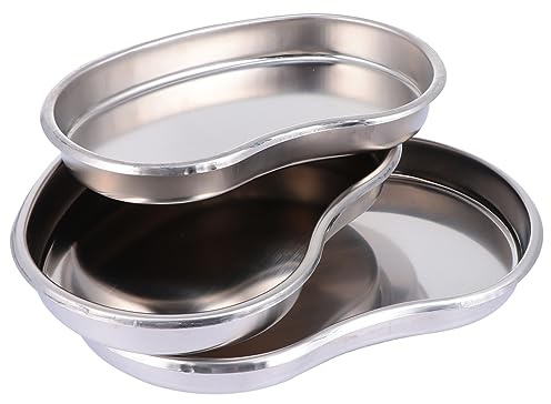 Veemoon 3stücke Edelstahl Nierenschalen Als Instrumententablett Für Medizinische Zwecke Experimentiertabletts Und Labortablettausrüstung Poliert Und Hygienisch
