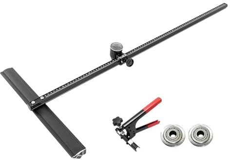 Tagliapiastrelle manuale professionale da 90 cm, tagliapiastrelle per pavimenti in ceramica a forma di T con 2 lame e pinze di rottura, per piastrelle in porcellana e vetro