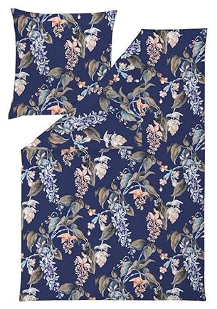 ESTELLA Mako Interlock Jersey Bettwäsche Kalea135 x 200 cm / 80 x 80 cm 6952-606 Indigo