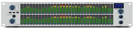 Professional 2U Rack Mount Digital Graphic Equalizer, Dual 31 Band EQ with DSP, LED Spectrum Display, Noise Gate, 10 Memory Presets, XLR/TRS/RCA Inputs Outputs,Silver