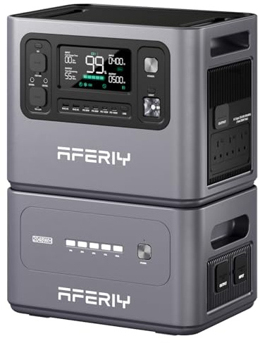 AFERIY P280 4096Wh Portable Power Station,with 1 Extra Battery,2800W Expandable Capacity LiFePO4 Battery Backup,Solar Generator for Home Use,Outdoor Camping,Power Outage,Camping,RV,Emergencies