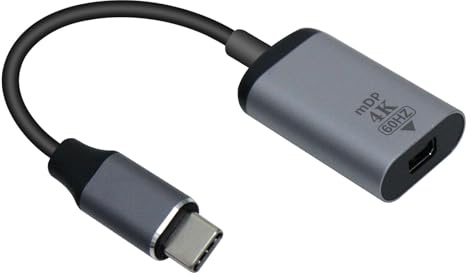Cateye USB C To Mini DP DisplayPort Cable Adapter 4K 60Hz, Type C Male To Mini DisplayPort Female Audio Video Converter, Connect USB C Devices To Mini DP Monitor Display Projector
