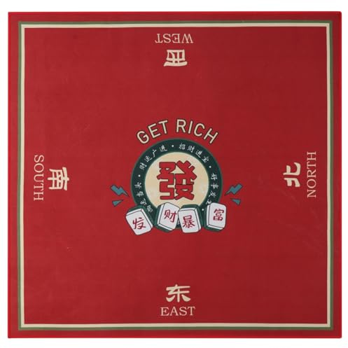 NIDONE Mahjong-Matte, 31, 5 x 31, 5, rutschfeste Mahjong-Tischdecke, verschleißfeste Tischabdeckung mit Geräuschreduzierung für Poker, Kartenspiele, Brettspiele