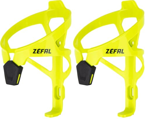 ZEFAL Pulse A2 - Porte Bidon Velo Léger - Porte Gourde Velo/VTT/Vélo de Route - Support Gourde Velo Résistant et Durable - 26 g - Jaune Fluo - Fabriqué en France (Lot de 2)