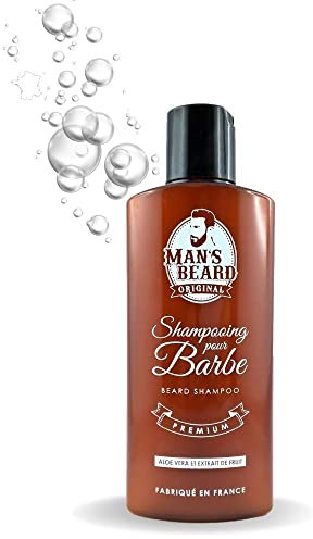 Man's Beard | Shampoing barbe, Produit nettoyant visage homme | Soin de la barbe | Usage quotidien | Ingrédients d'origine naturelle - Huile de Ricin | 150 ml | 100% Fabrication française