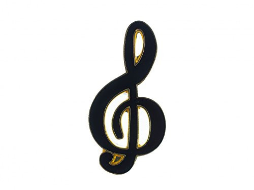 Miniblings Violinschlüssel Notenschlüssel Brosche Pin Anstecker Noten schwarz gold - Handmade Modeschmuck I Anstecknadel Button Pins