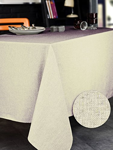 CALITEX Rechteckige Tischdecke, Polyester, Elfenbein, 350x150 cm