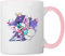 Spreadshirt Diddl Diddlina Mit Schmetterlingsflügeln Tasse Zweifarbig, One size, Weiß/Pink