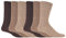 IOMI Footnurse - Mens 6 Pairs Cotton Non Elastic Diabetic Socks With Honeycomb Top (White, 6-11) (6-11, Beige)