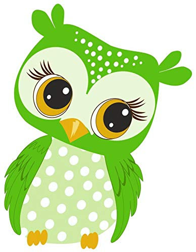 Samunshi® Grüne Eule Aufkleber Sticker Autoaufkleber Scheibenaufkleber - 7,7x10cm mehrfarbig