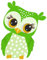 Samunshi® Grüne Eule Aufkleber Sticker Autoaufkleber Scheibenaufkleber - 7,7x10cm mehrfarbig
