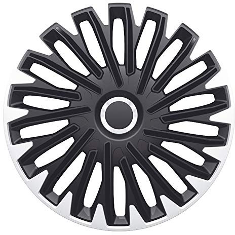 AUTO-STYLE Satz Radzierblenden Quantum Pro 16-Zoll Silber/Schwarz + Chrom Ringe