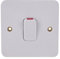 Schneider Electric Lisse White Moulded - Single Light Switch, with Neon Indicator, Double Pole, 50A, GGBL4011, White, Pack of 5