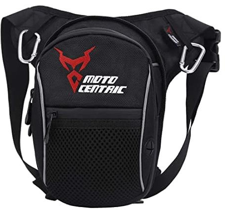 Beintasche Motorrad Oxford Taille Pack Hüfttasche für Herren Frauen Oberschenkel Taille Hintern Hüfte Gürteltasche Outdoor Reisen Wandern Cyling Tactical Outdoor Sport Pack Tasche Schwarz(Rot)