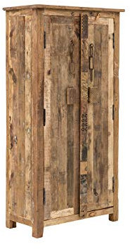 Woodkings® Holz Kleiderschrank Kavali recyceltes Massivholz rustikal Flurschrank Vintage, Flurmöbel, Dielenschrank, Holzschrank