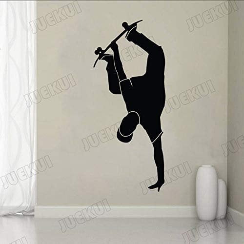 Handstand Skateboard Junge Abnehmbare Wandaufkleber Junge Schlafzimmer Home Art Dekoration Vinyl Wandtattoo Club Hintergrund Poster 34X80Cm