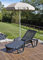 Dmora - Sonnenliege Milano, verstellbare Gartenliege mit Armlehnen, Outdoor-Liege, 100 % Made in Italy, 192 x 71 x 100 cm, Anthrazit