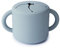 Mushie Snack Taza de Silicona | Fiambrera Infantil para Llevar | Antiderrame y Resistente al Lavavajillas y al Microondas | Caja de Aperitivos Segura para Niños Pequeños y Niñas | Powder Blue