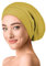 OLESILK Seide & Baumwolle Slouch Beanie Mütze Schlafhaube Seide Chemo Kopfbedeckung dünne leichte und weiche Laufmütze Strickmütze Unisex Jersey Sommermütze verstellbar für Damen & Herren, Gelb