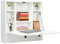 CASART Wall Mounted Computer Desk, 2-in-1 Drop-leaf Table Wall Cabinet with Storage Shelves & Drawer, Floating Laptop Desk Folding Table for Home Office Bedroom Kitchen (60x15x57cm, White)