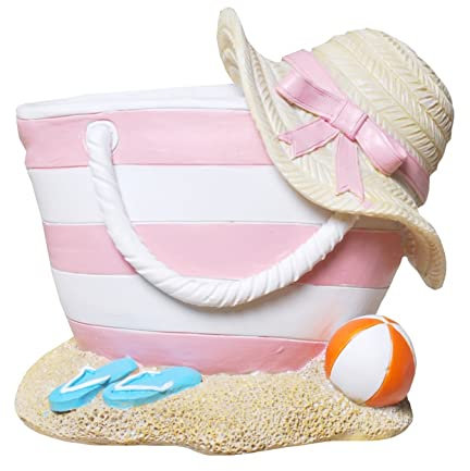 wunderschöne Spardose Urlaubskasse Strandtasche Urlaub Kasse Sparschwein mit Gummipfopfen