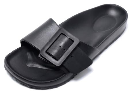 JOMIX Ciabatte Donna Estive Comode Pantofole Mare Donna di Gomma Morbide e Antiscivolo Adatto per Indossare la Spiaggia Piscina a Casa SD2002 (Nero, 36)
