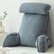 HEATHE Reading Pillow For Bed,Lumbar Support Cushion,Cuddle Cushion,Bed Chair With Arms,Sofa Waist,With Round Pillow,Perfect For Sitting,Reading,or Gaming (Blue Gray)