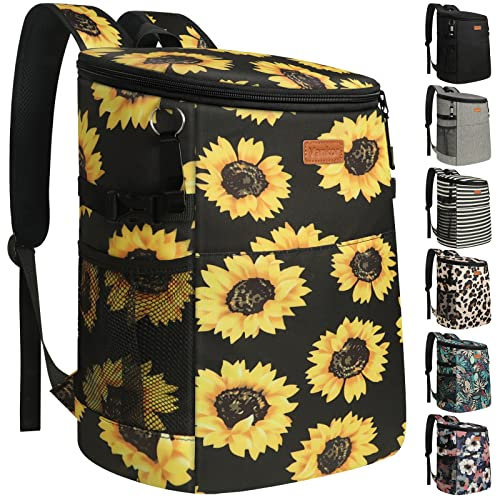 Vankor Isolierter Kühlrucksack mit Sonnenblumen-Motiv, 30 l