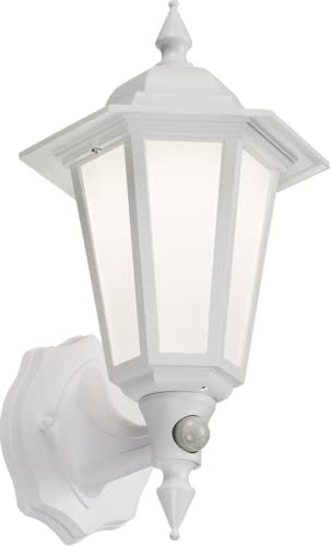 230V IP54 8W LED Wall Lantern with Photocell Sensor - White