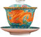 HonHeam Dragon Weiß Porzellan Gaiwan, Chinesisch geprägter Drachen-Stil Weiß Ceamic Gaiwan, Kung Fu Teeschale Traditionelle Teetasse (Blue Dargon)